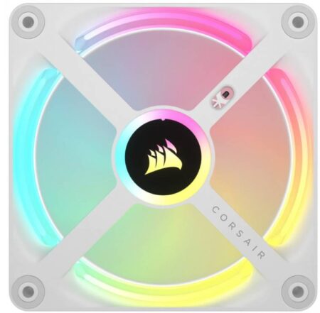 Ventilador Corsair Co-9051006-Ww, Icue Link Qx120 Rgb, Para Gabinete, 3X120Mm/Rgb/480-2400Rpm/Domo Magnetico/Color Blanco