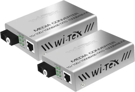Convertidor De Medios Wi-Tek Hasta 25 Km/1 Puerto Sc 1000Mbps/1 Puerto RJ45 1000Mbps/Wl: Tx 1310Nm – Rx 1550Nm/Wimc101G