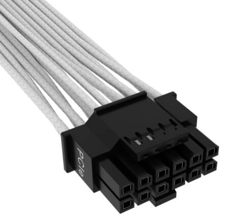 Cable De Alimentacion Corsair Cp-8920332 Premium Individually Sleeved 12+4Pin/De Psu/PCIE 5.0/Gen 5/12Vhpwr/600W/Blanco