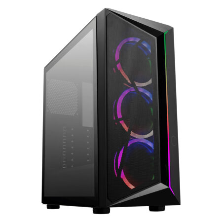Gabinete Cooler Master Cp510-Kgnn-S00 C/Ventana/Argb/Mini Tower/Micro ATX/Usb2.0/Sin Fuente/Con 3 Ventiladores/Negro