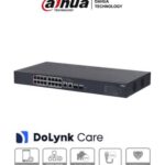 Switch PoE De 18 Puertos/ 16 Puertos PoE 10/100/ 2 Puertos Uplink 10/100/1000 + 2 Puertos Sfp/ 135 Watts Totales/ Administrable En La Nube Por Dolynk Care/ -