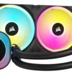 Enfriamiento Liquido Corsair Icue H100I Link Rgb AIO 2X 120Mm, 480-2400Rpm, Negro, Cw-9061001-Ww