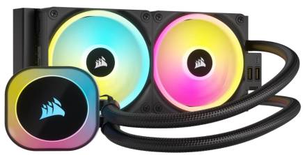 Enfriamiento Liquido Corsair Icue H100I Link Rgb AIO 2X 120Mm, 480-2400Rpm, Negro, Cw-9061001-Ww