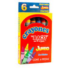 Crayón Baco Redondo Jumbo Caja Con 6 Piezas Cy004/65476 –