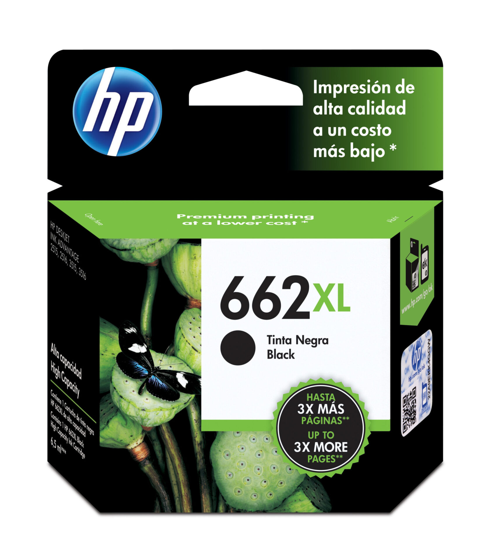 Cartucho De Tinta Hp 662xl Color Negro Cz105al