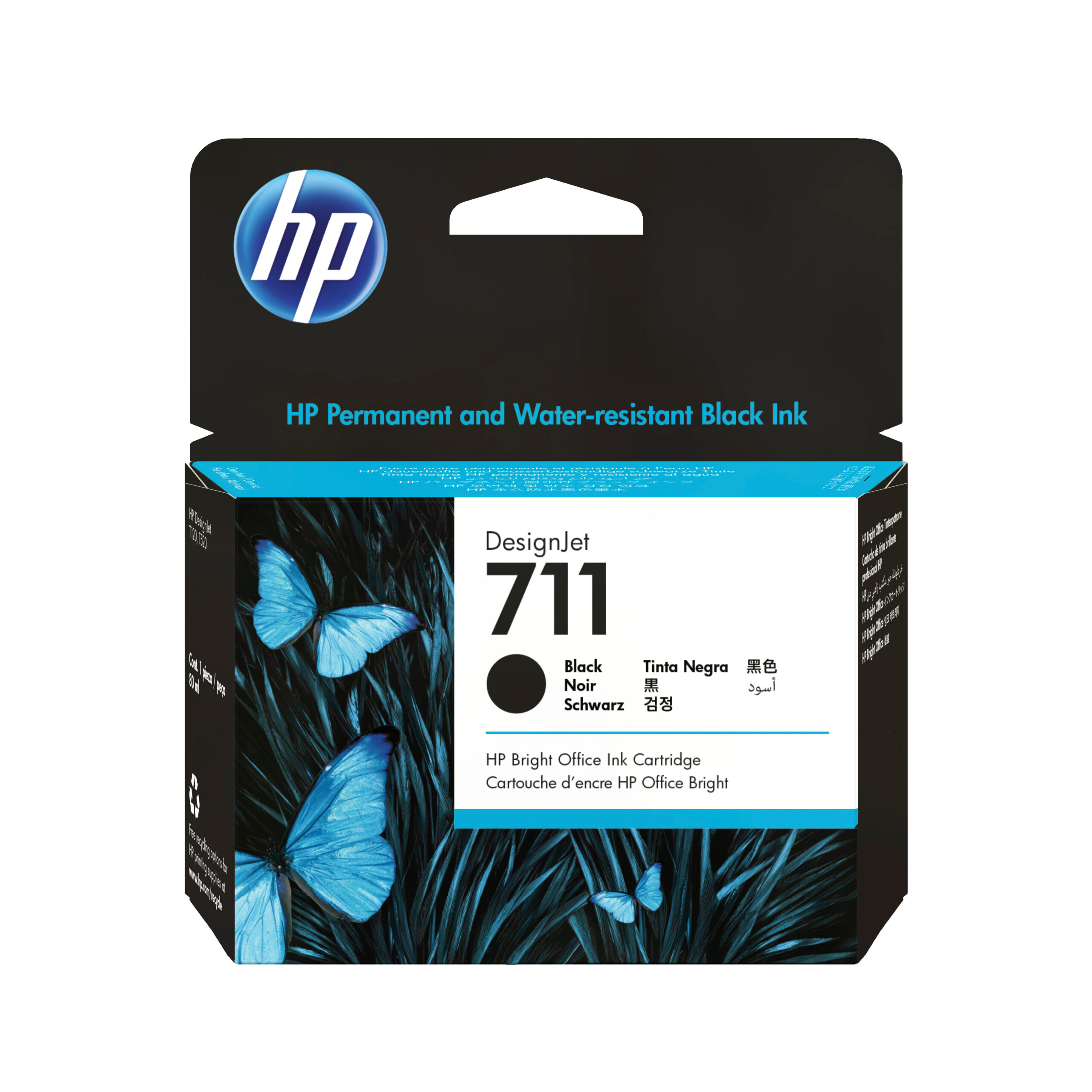 HP 711 NEGRO 80ML TINTA AMPLIO FORMATO CZ133A