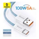Cable USB-A A USB-C Baseus P10355703111-B2 2Metros/6A 100W/Color Negro/Carga