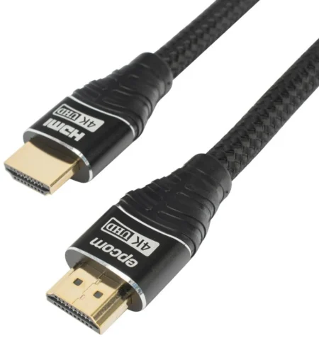 Cable HDMI Epcom Ep-Rh-4K-5M 5Mts Version 2.0/Alta Velocidad 18Gbps/60Hz/Conectores Chapados En Oro/Tipo Redondo