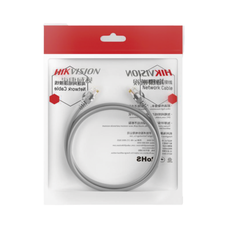 Cable De Red Utp Cat6 24 Awg De 10M Hikvision Ds-1Np6Uec0-1000-G Color Gris/Ideal Para PoE+/Interior