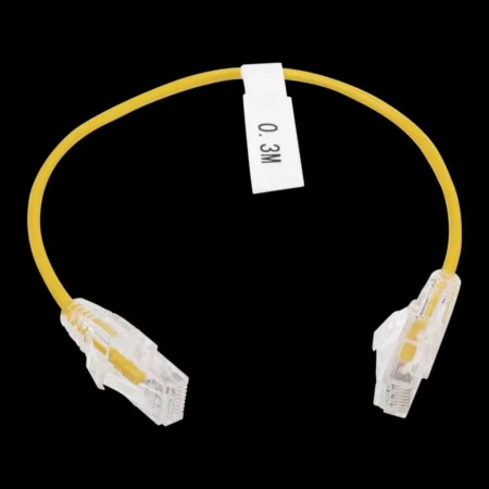 Cable De Parcheo Slim Utp Cat6 30 Cm Linkedpro Amarillo Diametro Reducido (28 Awg), Lp-Ut6-030-Ye28