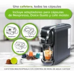 CAFETERA MULTICAPSULAS AVERA CAF02B CONTRO NIVEL DE AGUA/600 ML/COLOR NEGRO