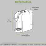 CAFETERA MULTICAPSULAS AVERA CAF02B CONTRO NIVEL DE AGUA/600 ML/COLOR NEGRO