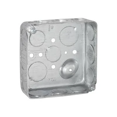 Caja Cuadrada 4 X 4″ Raco Hub-192 Profundidad 1- 1/2″/11 Entradas De 1/2″/6 Entradas De 3/4″