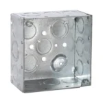 Caja Cuadrada Galvanizada Raco Hub-232 4" X 4", Profundidad De 2 1/8". Cuenta Con 10 Ko De 1/2" Y 6 Tko (1/2" - 3/4")
