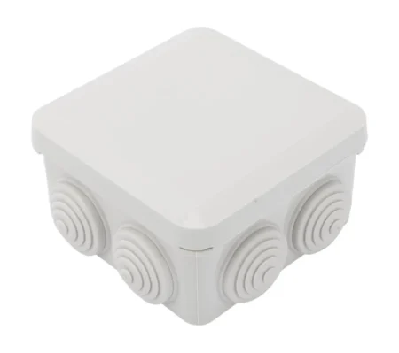 Caja Derivacion-Conexion De Plastico Precision Pst-0808-Er Con 7 Glandulas De Goma/Nstalaciones Comerciales/Residenciales/Industriales/Cerrado A Presion/Color Blanco