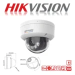 Camara Domo IP Hikvision Ds-2Cd1167G2H-Liuf 6Mpx/2.8 Lente/Acusense Lite/ Luz Blanca 30 Mts/Imagen A Color 24/7/Exterior IP67/Wdr 120Db/PoE/Onvif
