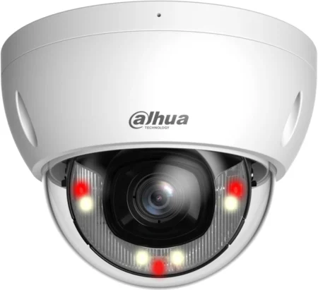 Camara Domo IP Dahua Dh-Ipc-Hdbw2449E-S-Il 4Mpx/Lente 2.8Mm/101°/Dual Light 30M/Wizsense/Proteccion Perimetral/Smd Plus/Ranura Para MicroSD/PoE/IP67/Ik10