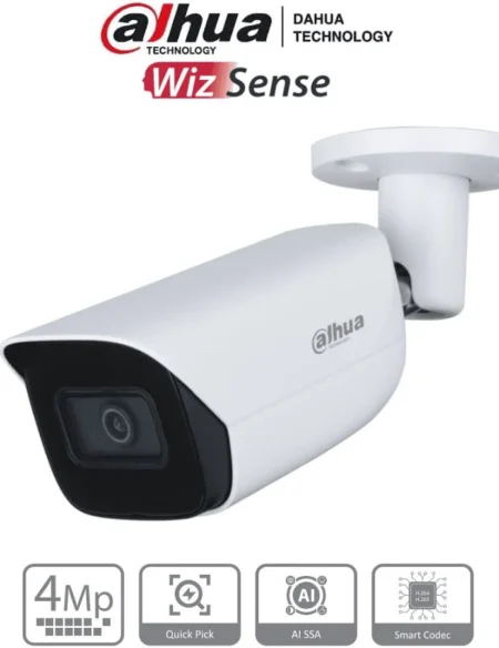 Camara IP Bullet Dahua Dh-Ipc-Hfw3441E-S-S2 4Mp/Lente De 2.8Mm/107° De Apertura/Ir De 50 Mts/MicroSD/PoE/IP67