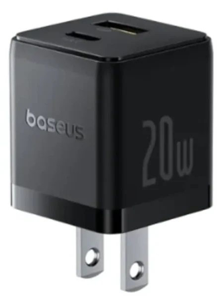 Cargador De Pared Tipo-C + USB-A Baseus P10111609113-00 20W/Color Negro
