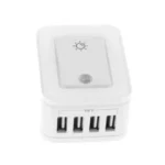Cargador De Pared Con Protector Forza Fwt-4012Usb 4 Puertos USB 2.0/5V/Color Blanco