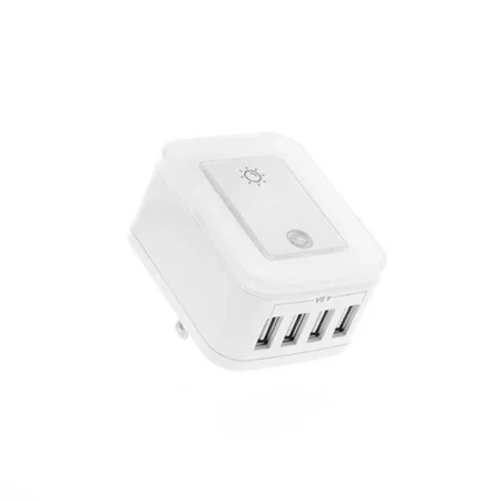 Cargador De Pared Con Protector Forza Fwt-4012Usb 4 Puertos USB 2.0/5V/Color Blanco