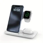 Apple MHXF3AM/A cargador de dispositivo móvil Auriculares, Smartphone, Reloj inteligente Blanco USB Cargador inalámbrico Interior