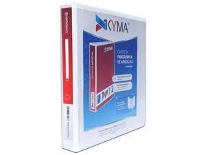 Carpeta Panoramica Kyma Cpkcbhd-300-Bca/De Vinil Tamaño Carta 3″ Aro En “D” Blanca