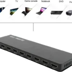 Splitter HDMI De 1 Entrada Y 8 Salidas Saxxon Soporta Resolucion Ultra HD 4K-2K/30Hz/10M En Entrada Y Salida/Switch Edid/Color Negro/Lkv318Hdr-V2.0