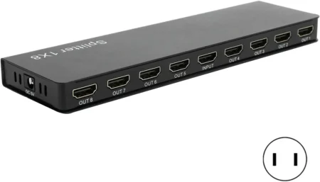 Splitter Hdmi De 1 Entrada Y 8 Salidas Saxxon Soporta Resolucion Ultra Hd 4k-2k/30hz/10m En Entrada Y Salida/switch Edid/color Negro/lkv318hdr-v2.0