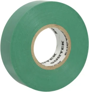 CINTA PARA AISLAR COLOR VERDE DE 19 MM X 9 METROS SURTEK SYS138005 FABRICADA EN PVC/ADHESIVO ACRILICO