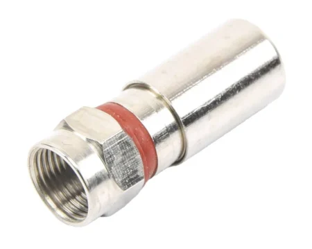 Conector F Macho De Compresion Epcom Tt-Con-510-Rg6 Metalico Para Cable Rg-6/Cuerpo De Bronce Niquelado