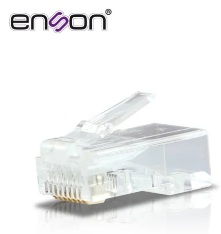 Conector RJ45 Enson RJ45-Cat6 De 8 Pines Para Cable Utp ,Velocidad De Hasta 1000Mbps, Color Transparente