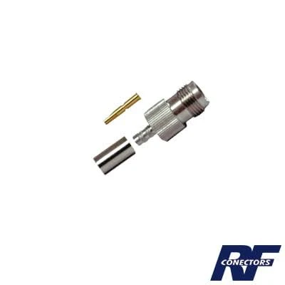 Conector Tnc Hembra De Anillo Plegable Para Cables Rg-58/U, Rg-142/U, Niquel/Oro/Delrin, Rft-1216-1