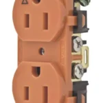 Contacto Duplex Conexion A Tierra Aislada 15A 125V Hubbell Hub-Ig-5252 2 Polos 3 Hilos/Nema 5-15R/Grado Comercial/Color Naranja