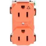 Contacto Duplex Conexion A Tierra Aislada 15A 125V Hubbell Hub-Ig-5252 2 Polos 3 Hilos/Nema 5-15R/Grado Comercial/Color Naranja