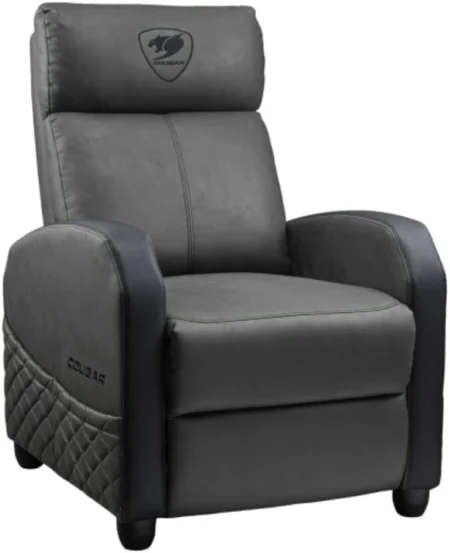 Sofa Gamer Cougar Ranger Elite Jet Gray/Terciopelo Suave/135Kg/Reclinable/Bolsillo Lateral/Color Gris-Negro/3Mraegrb.0001