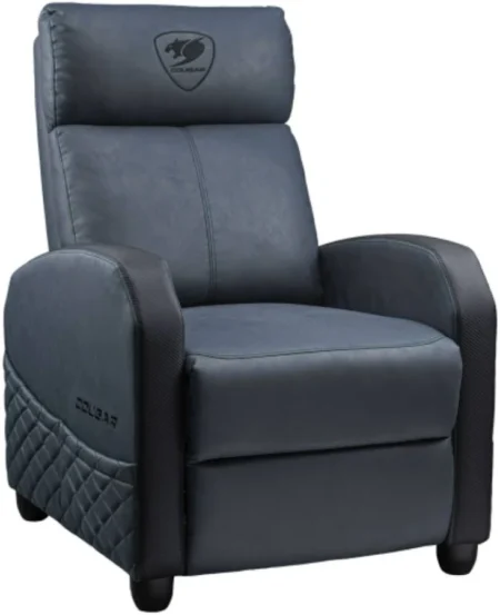 Sofa Gamer Cougar Ranger Elite Navy Blue/Terciopelo Suave/135Kg/Reclinable/Bolsillo Lateral/Color Azul-Negro/3Mraebub.0001