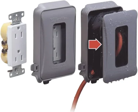 Cubierta Impermeable De Placa De Pared Hubbell Hub-Ml500G/Horizontal-Vertical/Servicio Pesado/Expandible/Color Gris