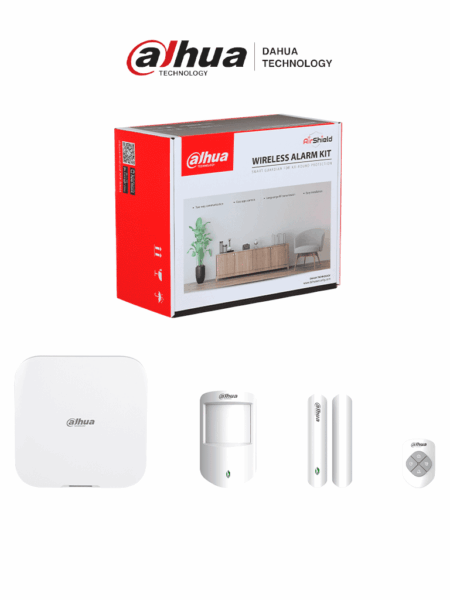 Kit De Alarma Hub2 Inalambrica Dahua Dhi-Art-Arc3800H-03-W2 WiFi/Ethernet/Panel De Alarma Hub2/Soporta Audio 2 Vias/Sensor De Movimiento/Contacto Magnetico/Control Remoto/Hasta 8 Camaras IP