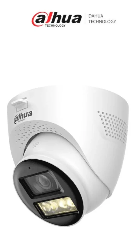 Camara Domo IP Dahua Dh-Hac-Hdw1200Tqn-Il-T 2Mpx/Lente 2.8Mm/Iluminador Dual Inteligente/Audio Bidireccional/Apertura De Hasta 111°/Ir 40M/Fabricada En Metal + Plastico