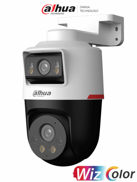Camara IP Pt Dual Dahua Dh-Ipc-Pts2249B-E2-S-Pv-Pro 2+2Mpx/Lente 3.6Mm/Wizcolor/Smd Plus/Proteccion Perimetral/Ir 30M/Iluminador Dual Inteligente/Audio Bidireccional/Disuasion Activa De Luz Y Sonido/Ranura MicroSD/PoE/Ip66