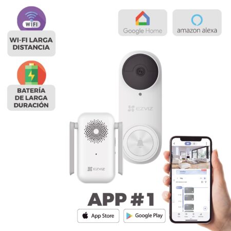 Timbre Con Cámara Wi-Fi De Batería Recargable (Db2Kit) Ezviz –
