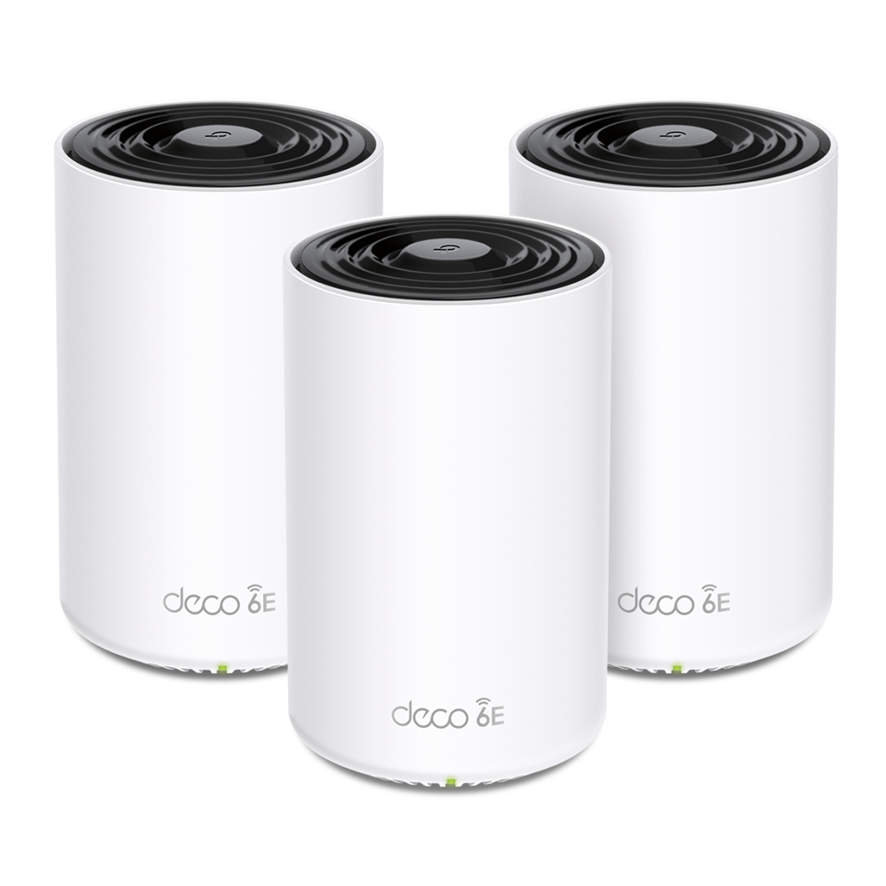 Router Inalambrico Tp-link Deco Xe75 Pro(3-pack) 2.4+5+6ghz/triple Banda/3 Puertos Rj45/cobertura Wi-fi Mesh De Hasta 670m2/200 Dispositivos