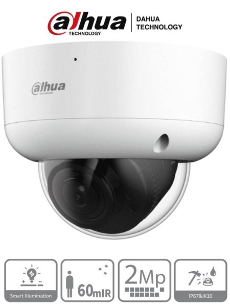 Cámara Dahua Dh-Hac-Hdbw1200Ran-Z – Cámara Domo Antivandálica De 2 Megapíxeles –