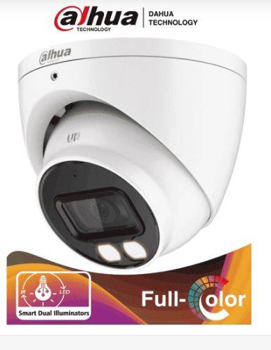 Dahua Hac-Hdw1239Tn-Il-A – Camara Domo De 2 Mp/Dual Inteligente+Full Color/ 2.8 Mm/ 107°/ Microfono/ Wdr Real De 130 Db/ 40 Mts Ir/ IP67 –