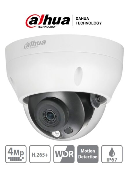 Dahua Ipc-Hdpw1431R1-S4 – Camara IP Domo De 4 Megapixeles/ Lente De 2.8Mm/ Ir De 30 Mts/ H.265/ Wdr Real/ IP67/ PoE/ 3D Dnr/ Hlc/ –