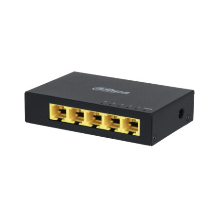Switch Gigabit De 5 Puertos Dahua Dh-Pfs3005-5Gt, No Admin/Capa 2/Carcasa Metalica/Switching 10G/Tasa De Reenvio De Paquetes 7.44 Mbps/Memoria Bufer De Paquetes 1Mb