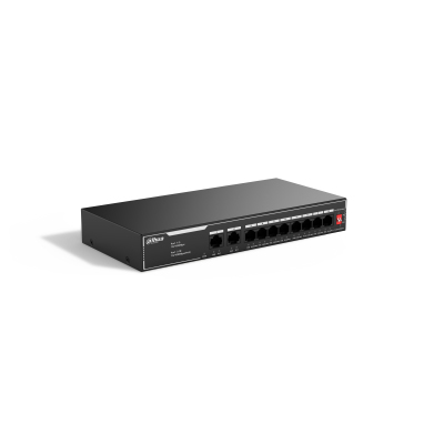 SWITCH POE DAHUA DH-SF1010LP 10 PUERTOS FAST ETHERNET/8 PUERTOS POE 10/100/2 PUERTOS UPLINK RJ-45/NO ADMINISTRABLE/PROTECCION CONTRA DESCARGAS