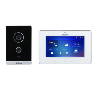 Kit De Videoportero IP WiFi Dahua Dhi-Ktw01 2Mp, Monitor Con Pantalla De 7″ LCD Touch, Ranura MicroSD, Controla 2 Puertas, 6 Entradas De Alarmas, 8 Zonas De Alarma
