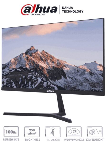Monitor 23.8″ Dahua Dhi-Lm24-B200S LED Plana Ultra Delgado/Full HD/75Hz/5Ms/Visualizacion De 178Grados/Altavoces Integrados/VGA/HDMI/Negro